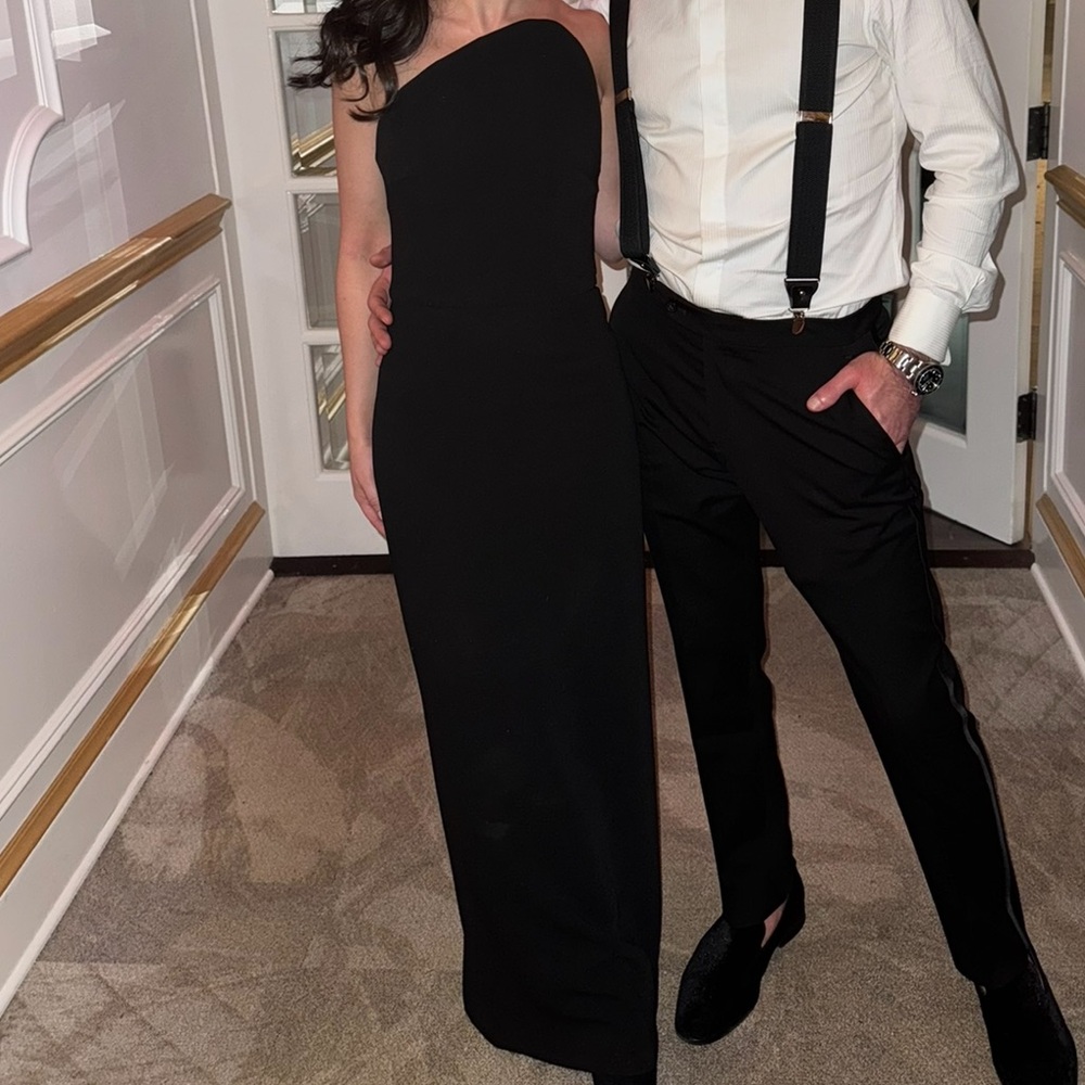 Solace London Black Eve Crepe Strapless Gown Size UK 6 (US size 2)